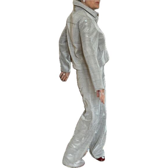 NWT Noli SET Siver Plaid Jacket & Pants. - Picture 10 of 16